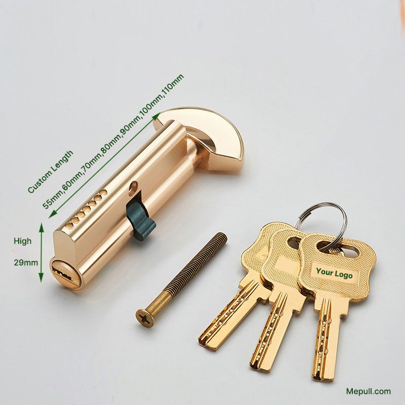 European Key Brass Cylinder Lock Gold 5501 2 European Key Brass Cylinder Lock Gold 5501 – Image 2