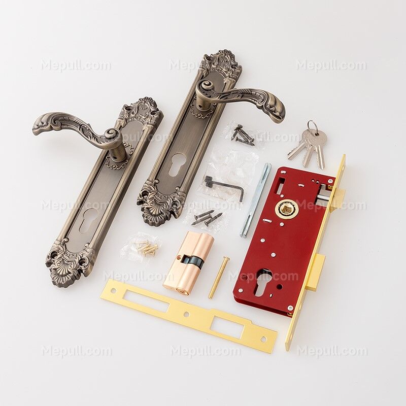 Jusheng Delightful Antique Bronze Door Handle With Lock Sets 85619-867 4 Jusheng Delightful Antique Bronze Door Handle With Lock Sets 85619-867 - Image 4