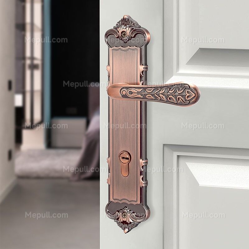 Jusheng Antique Copper Plated Door Handles and Plates 8507-827 2 Jusheng Antique Copper Plated Door Handles and Plates 8507-827 - Image 2