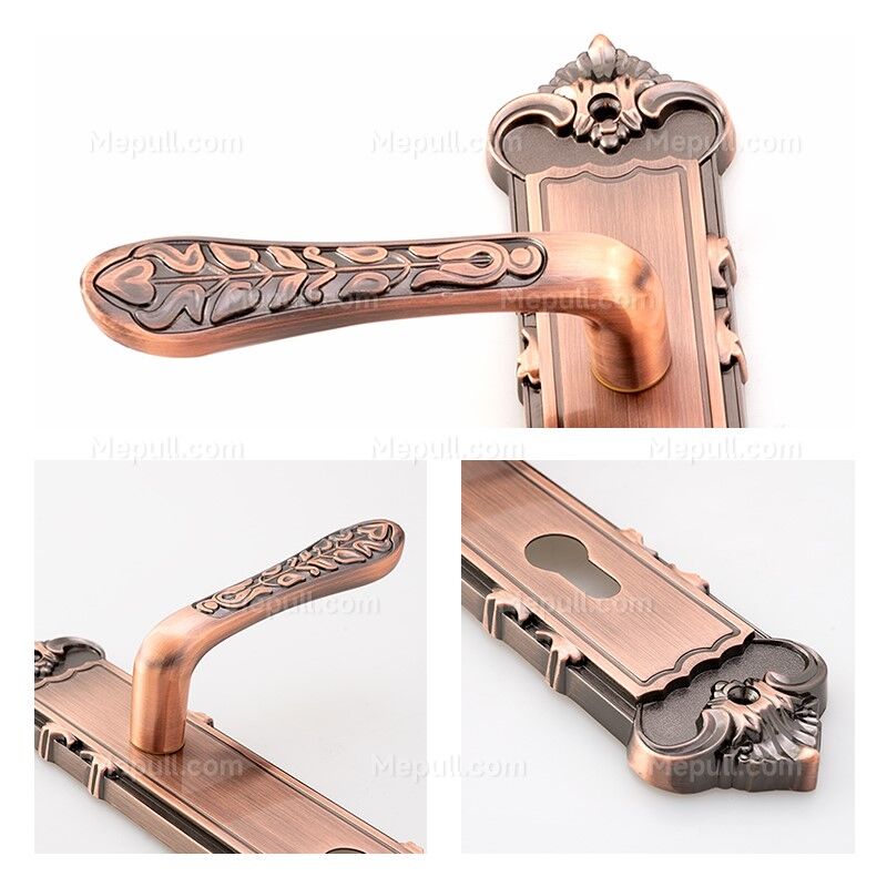 Jusheng Antique Copper Plated Door Handles and Plates 8507-827 3 Jusheng Antique Copper Plated Door Handles and Plates 8507-827 - Image 3
