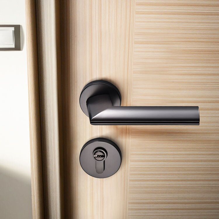 Jusheng Matt Black Privacy Door Handles With Key Z103233 2 Jusheng Matt Black Privacy Door Handles With Key Z103233 - Image 2