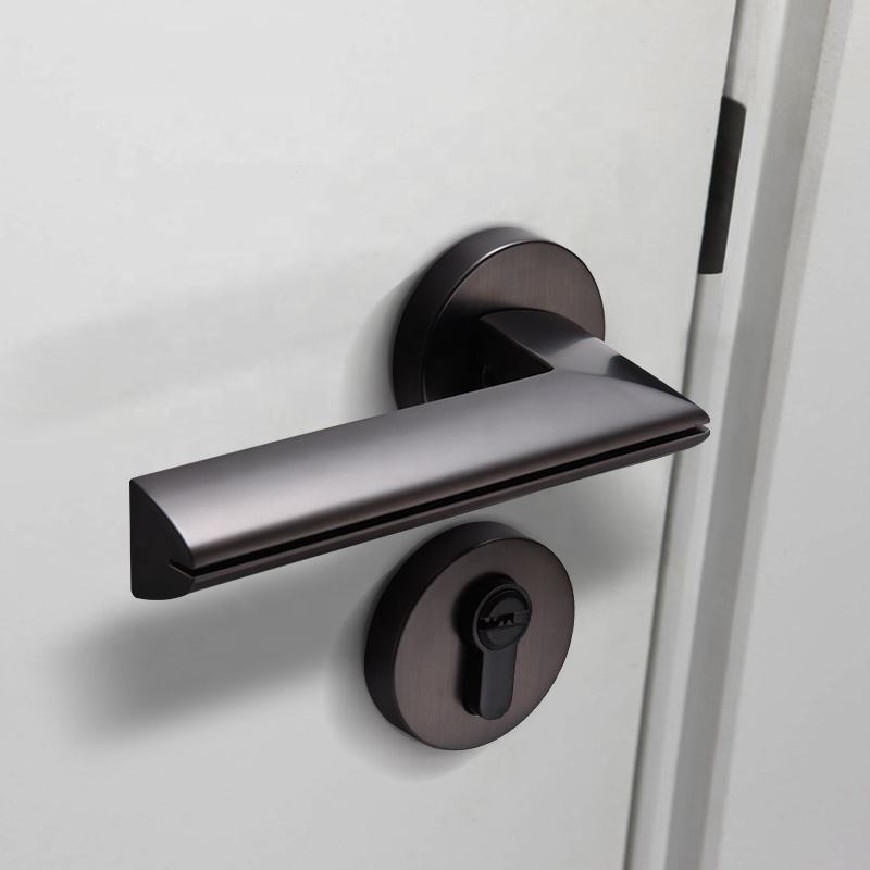 Jusheng Matt Black Privacy Door Handles With Key Z103233 4 Jusheng Matt Black Privacy Door Handles With Key Z103233 - Image 4