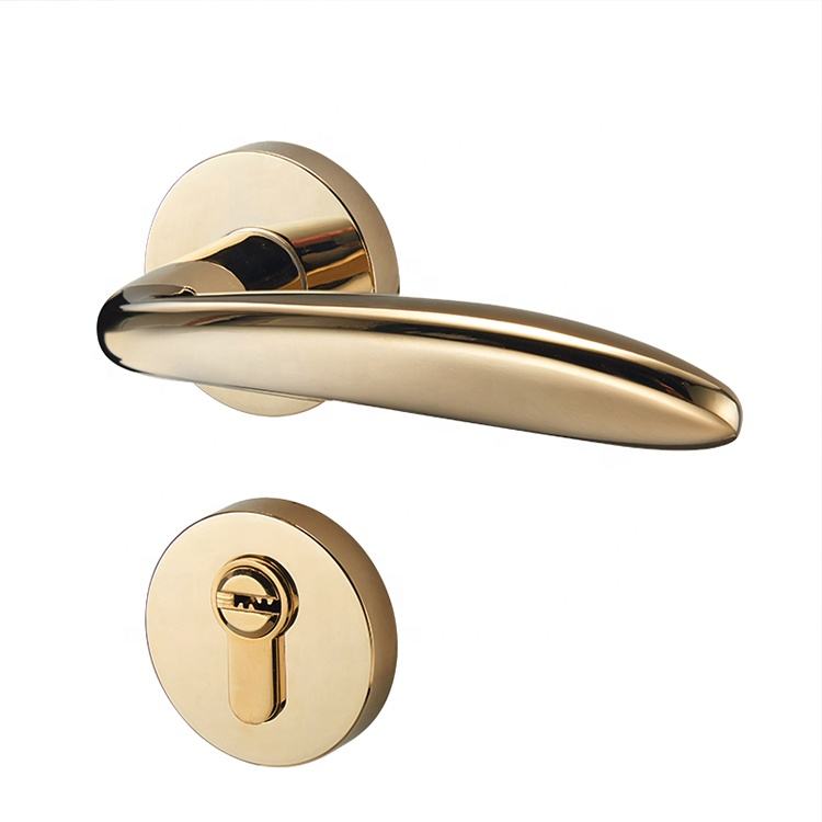 Bathroom Gold Door Handle With Locks Z1042 1 Bathroom Gold Door Handle With Locks Z1042