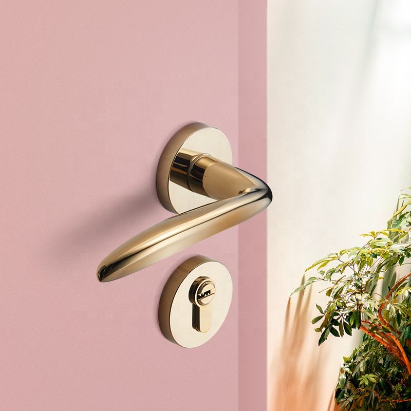 Bathroom Gold Door Handle With Locks Z1042 2 Bathroom Gold Door Handle With Locks Z1042 - Image 2