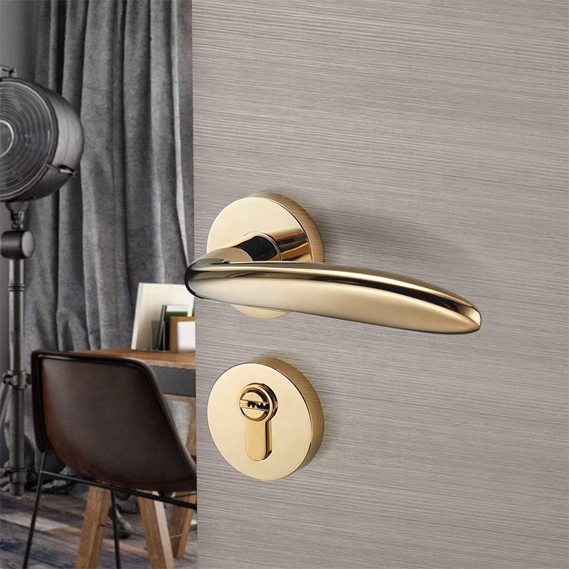 Bathroom Gold Door Handle With Locks Z1042 3 Bathroom Gold Door Handle With Locks Z1042 - Image 3